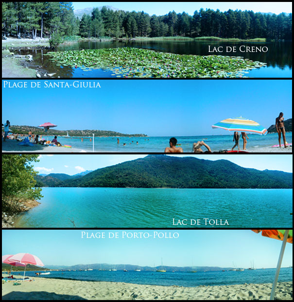 Lac de Creno, Plage de Santa-Giulia, Lac de Tolla, Plage de Porto-Pollo