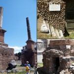 Restes des colonnes du forum, l'entrée des égouts et Cloaca Maxima