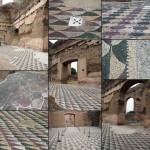 Les mosaïques sur le sol aux thermes de Caracalla