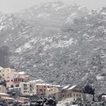 Le village de Biguglia sous la neige
