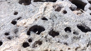 Un rocher creusé par les embruns